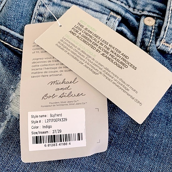 Silver Distressed Boyfriend Jean - Picture 12 of 16